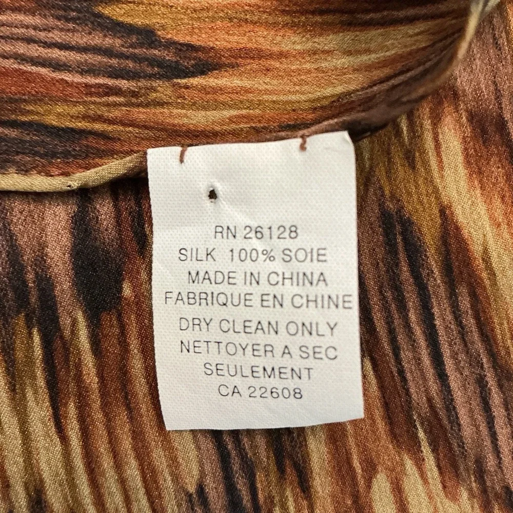 Echo Scarf 100% Silk Brown & Black 10